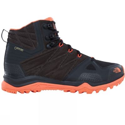 Botas The North Face Ultra Fastpack II Mid GTX Mujer - Negras / Coral - Chile QOH732501